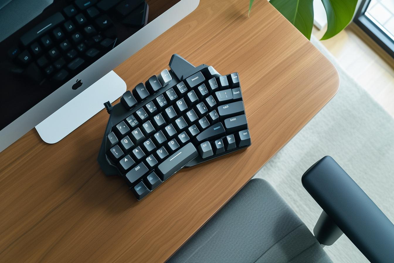 Clavier ergonomique gaucher avec pavé numérique à gauche