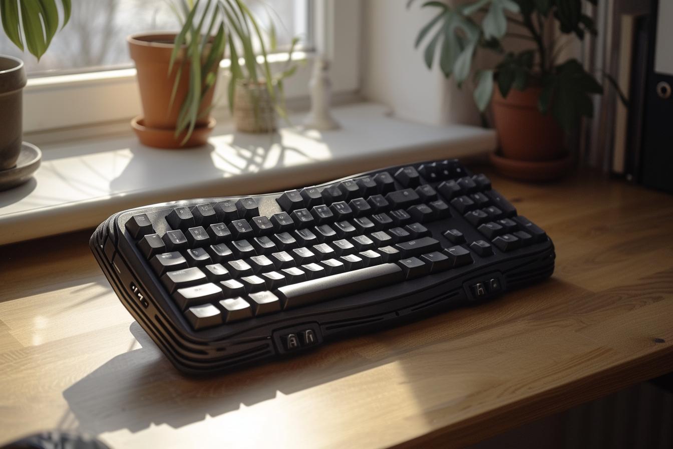 Clavier ergonomique gaucher avec pavé numérique à gauche
