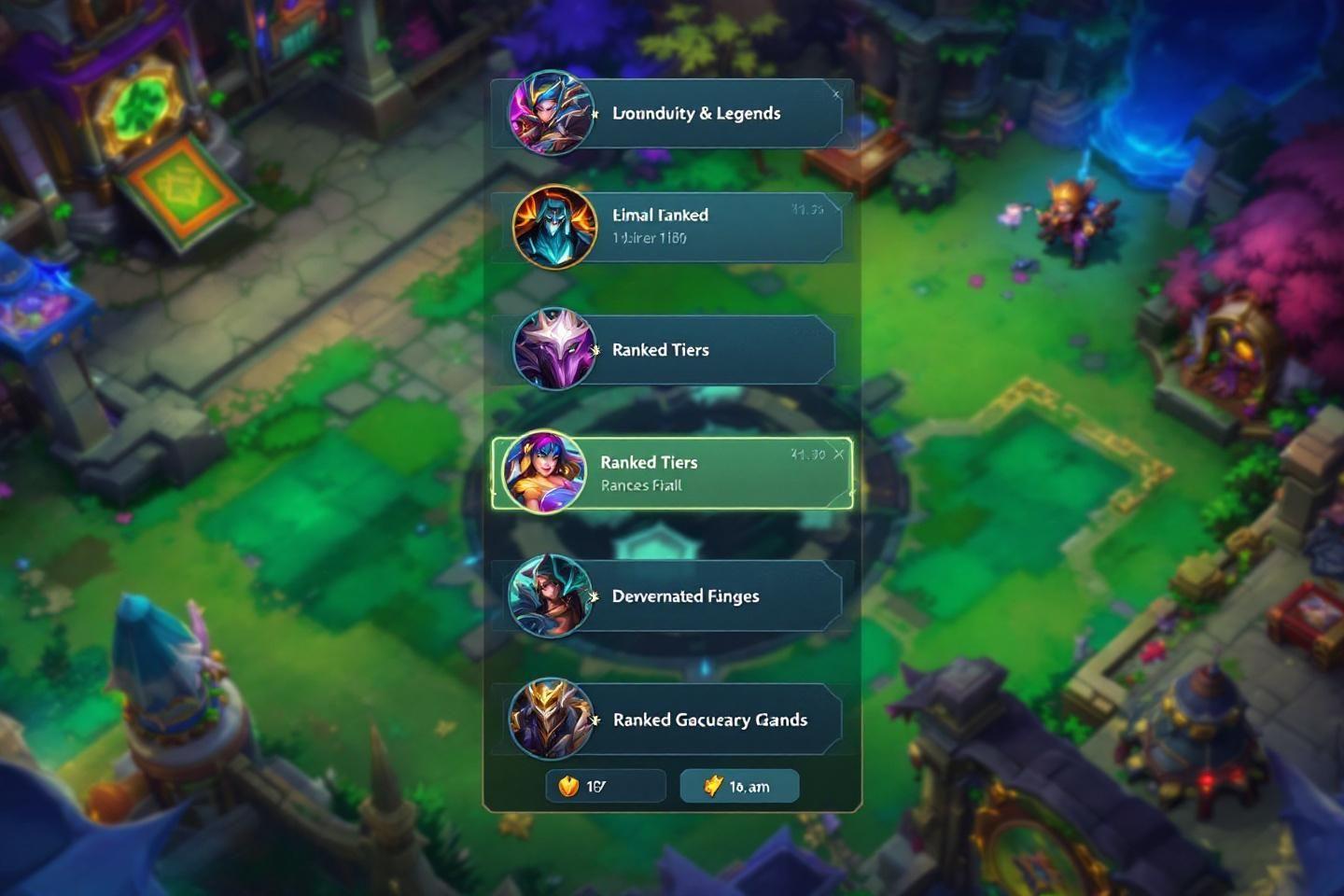 Menu de sélection de mode de jeu avec différentes options de classement